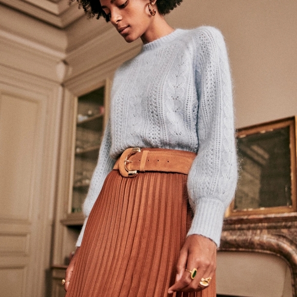 Sezane Dresses & Skirts - Sezane Dino Midi-Length Pleaded Skirt